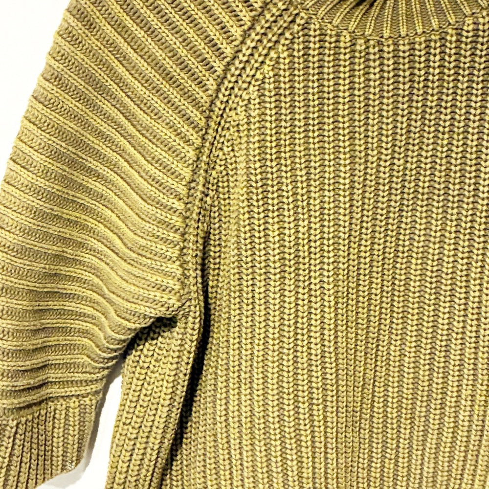 Anthropologie Maeve Mackenzie Green Chunky Knit 3/4 Sleeve Sweater Size XS - Picture 3 of 6